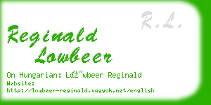 reginald lowbeer business card